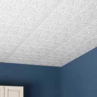 Room with Antique-White ceiling panels