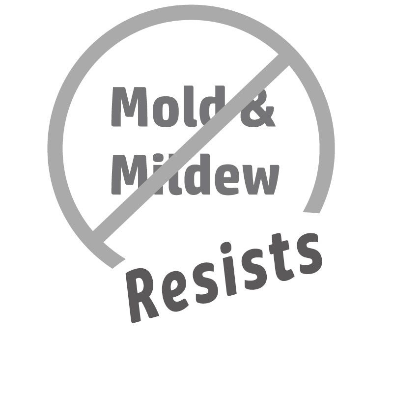 Resists mold and mildew