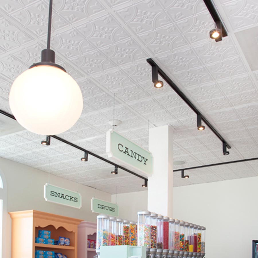 Joe's Crab Shack - Genesis Antique ceiling panels in white